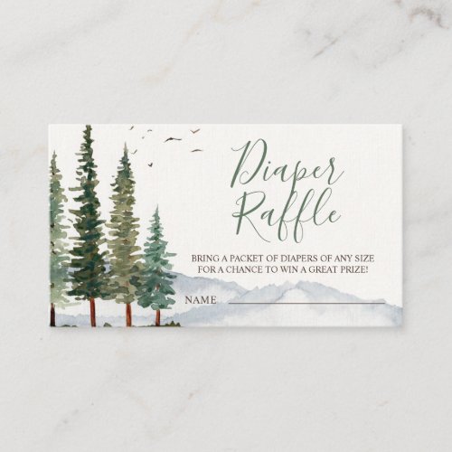 Watercolor Woodland Baby Shower Diaper Raffle