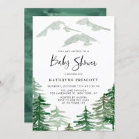 Watercolor Woodland Baby Shower Invitation