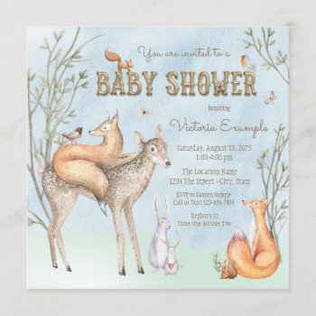 Watercolor Woodland Baby Shower Invitation by The_Baby_Boutique at Zazzle