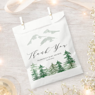 Watercolor Woodland Baby Shower Thank You Favor Bag