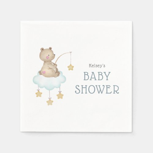 Watercolor Woodland Bear Baby Shower  Napkins