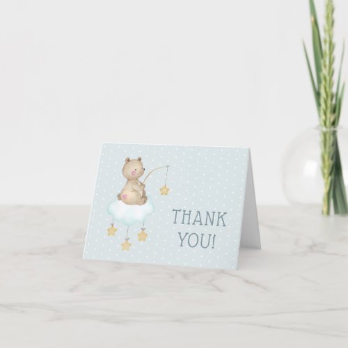 Watercolor Woodland Bear Baby Shower Thank You Card