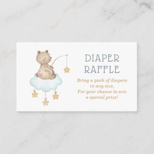 Watercolor Woodland Bear Diaper Raffle Enclosure Card