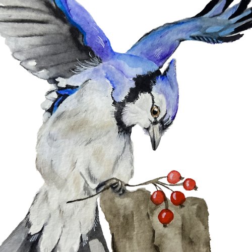 Watercolor woodland bird blue jay iPad air cover