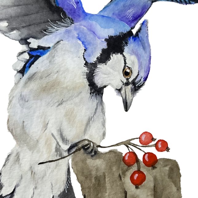 Watercolor woodland bird blue jay thermal tumbler (Creator Uploaded)
