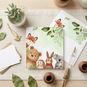 Watercolor Woodland Cute Animals Baby Shower Envelope Liner