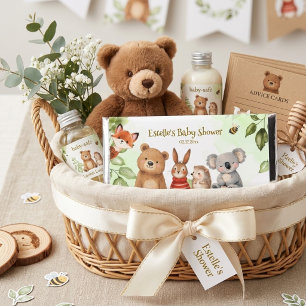 Watercolor Woodland Cute Animals Baby Shower Hershey Bar Favors