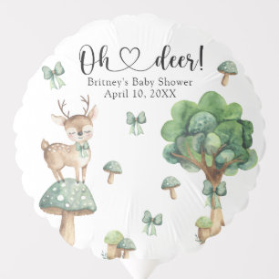 Watercolor Woodland Deer Baby Shower Balloon