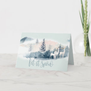 Watercolor Woodland Deer Card