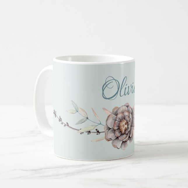 Watercolor Woodland Deer Coffee Mug (Front Left)