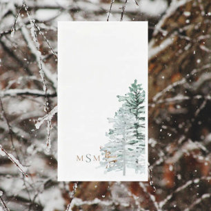 Watercolor Woodland Deer Monogram Paper Guest Towels