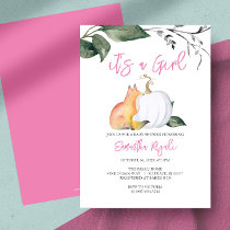 Watercolor Woodland Fall Themed Baby Shower Invitation