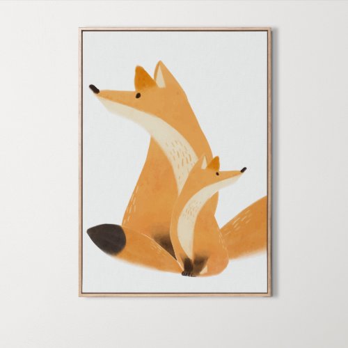 Watercolor Woodland Family Fox Room Decor