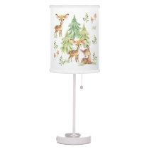 Watercolor Woodland Forest Animal Baby Deer  Table Lamp