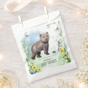 Watercolor Woodland Forest Animals Baby Shower Favor Bag