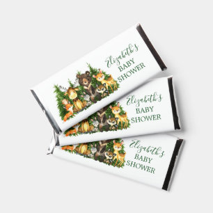 Watercolor Woodland Forest Animals Baby Shower Hershey Bar Favors