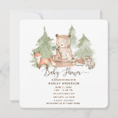 Watercolor Woodland Forest Animals Baby Shower Invitation (Front)