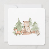 Watercolor Woodland Forest Animals Baby Shower Invitation (Back)