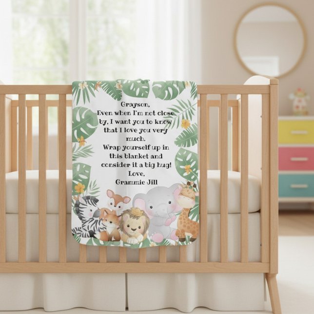 Watercolor Woodland Forest Animals Greenery Baby Blanket (Creator Uploaded)