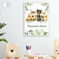 Watercolor Woodland Forest Animals Greenery
