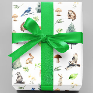 Watercolor woodland Forest Animals Wrapping Paper