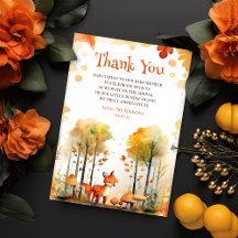 Watercolor Woodland Forest Autumn Fox Baby Shower