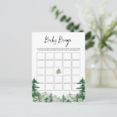 Watercolor Woodland Forest Baby Shower Bingo Card (Standing Front)