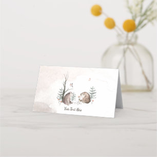 Watercolor Woodland Forest Baby Shower Place Card