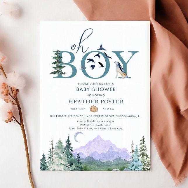 Watercolor Woodland Forest Boho Baby Shower Invitation (Creator Uploaded)