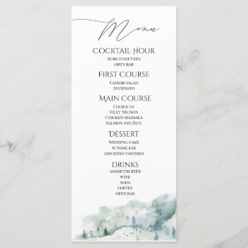 Watercolor Woodland Forest Details Accommodations  Menu by MaggieMart at Zazzle