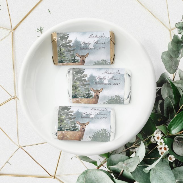 Watercolor Woodland Forest Doe Baby Shower Hershey's Miniatures (Watercolor Woodland Forest Doe Baby Shower Hersheys Miniature Favors)