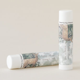 Watercolor Woodland Forest Doe Baby Shower Lip Balm