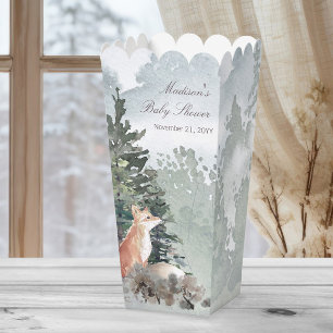 Watercolor Woodland Forest Fox Baby Shower Favor Boxes