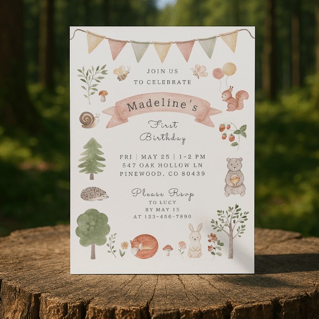 Watercolor Woodland | Forest Friends  Invitation (Creator Uploaded)