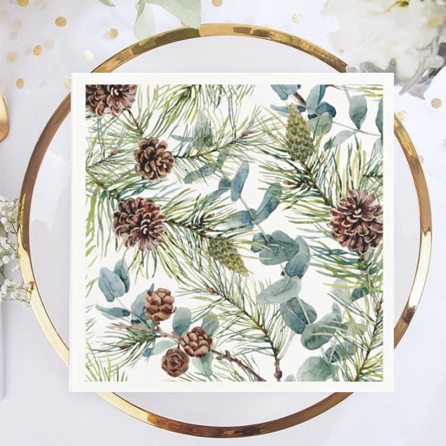 Watercolor Woodland Forest Holiday  Napkins (Creator Uploaded)