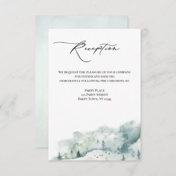 Watercolor Woodland Forest Reception Invitation by MaggieMart at Zazzle