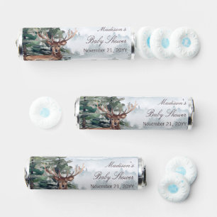Watercolor Woodland Forest Stag Baby Shower Breath Savers® Mints