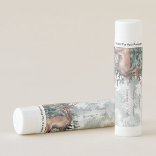 Watercolor Woodland Forest Stag Baby Shower Lip Balm