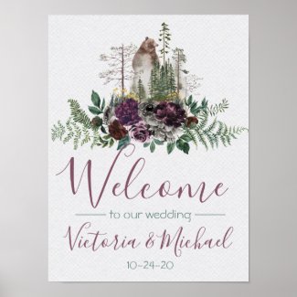 Watercolor Woodland Forest Wedding Sign