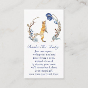Watercolor Woodland Fox Books For Baby Enclosure Card