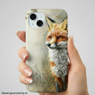 Watercolor Woodland Fox Nature Name iPhone 15 Plus Case