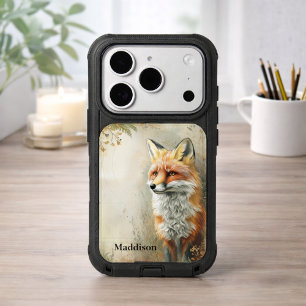 Watercolor Woodland Fox Nature Name iPhone 17 Pro Case