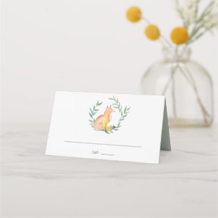 Watercolor Woodland Fox Place Card