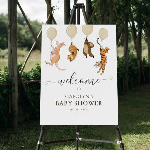 Watercolor Woodland Kangaroo Baby Shower Welcome Foam Board