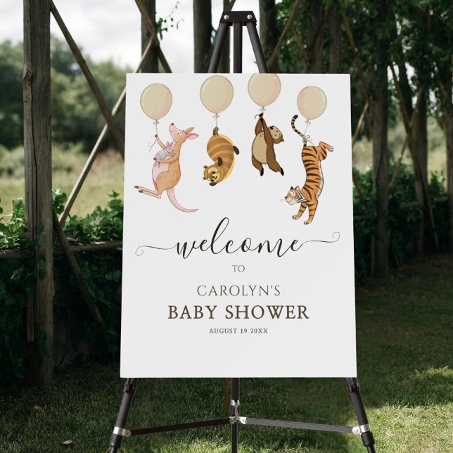  Watercolor Woodland Kangaroo Baby Shower Welcome  Foam Board (Creator Uploaded)