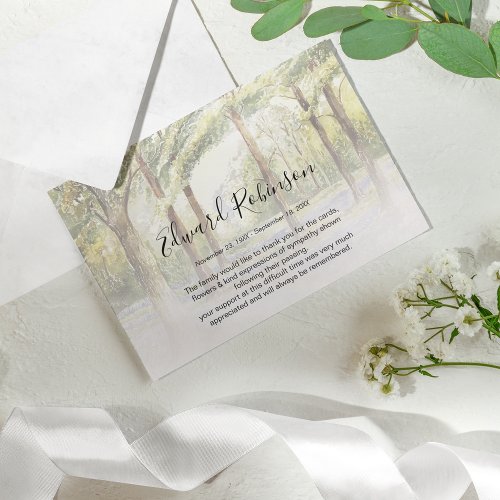 Watercolor Woodland Memorial Thank You Card