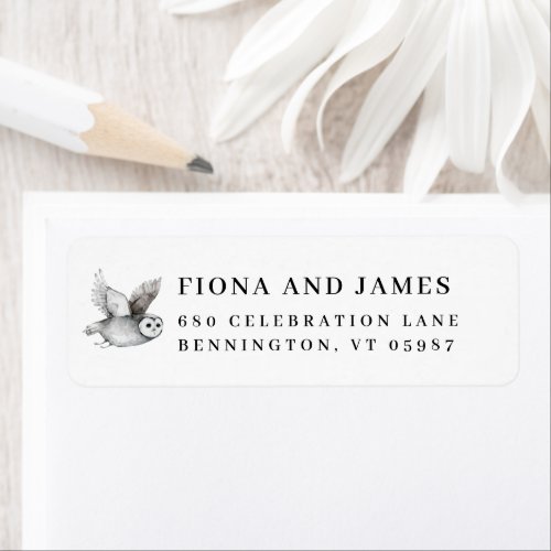 Watercolor Woodland Owl Return Address Label