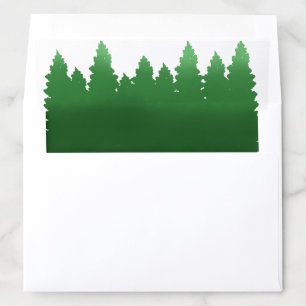 Watercolor Woodland Pines Wedding Envelope Liner