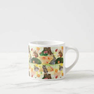 Watercolor Woodland Rabbit,owl, squirrel, hedgehog Espresso Cup