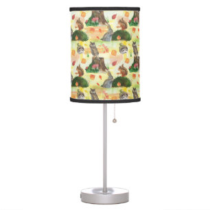Watercolor Woodland Rabbit,owl, squirrel, hedgehog Table Lamp